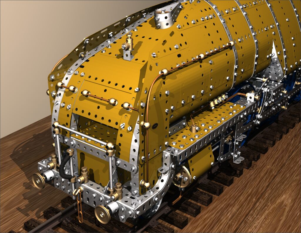 CAD render of Meccano 4-6-4 LNER Class W1 No 10000 steam locomotive