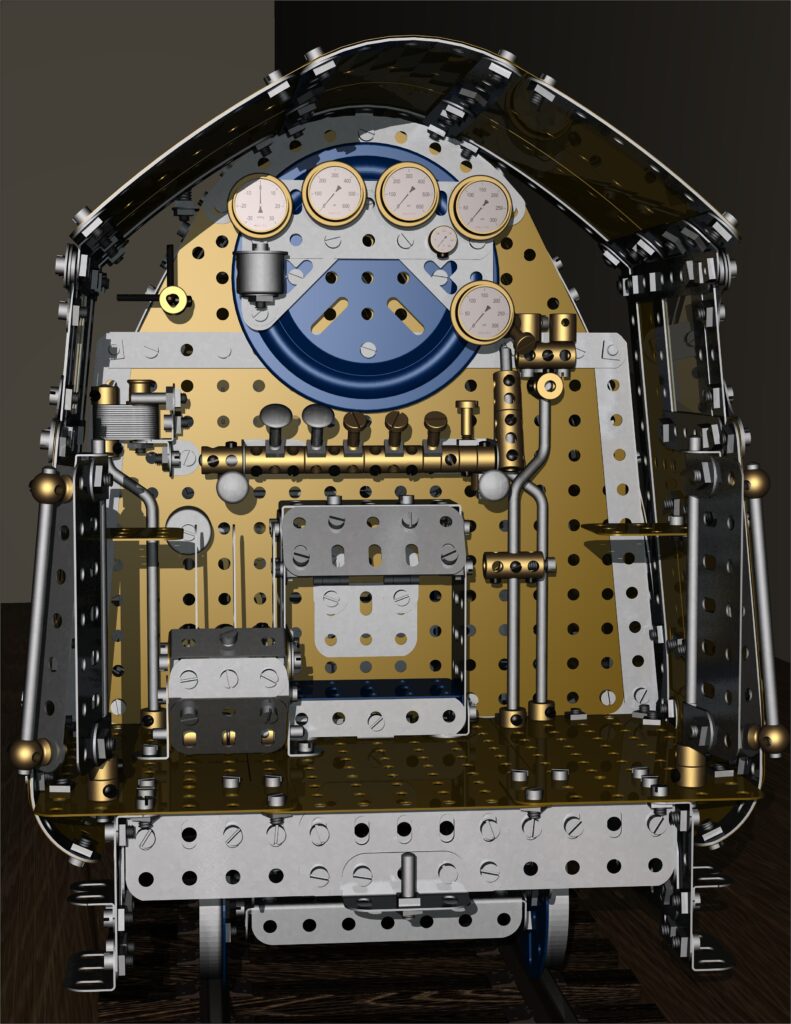 CAD render of Meccano 4-6-4 LNER Class W1 No 10000 steam locomotive