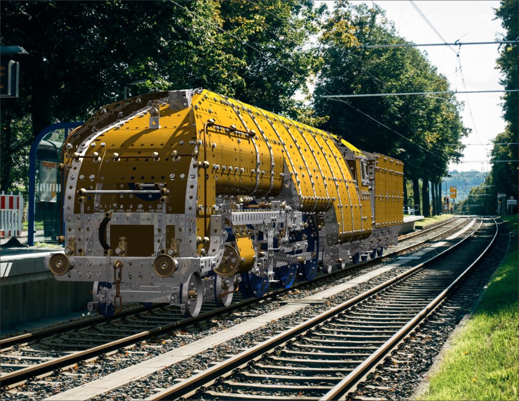 CAD render of Meccano 4-6-4 LNER Class W1 No 10000 steam locomotive