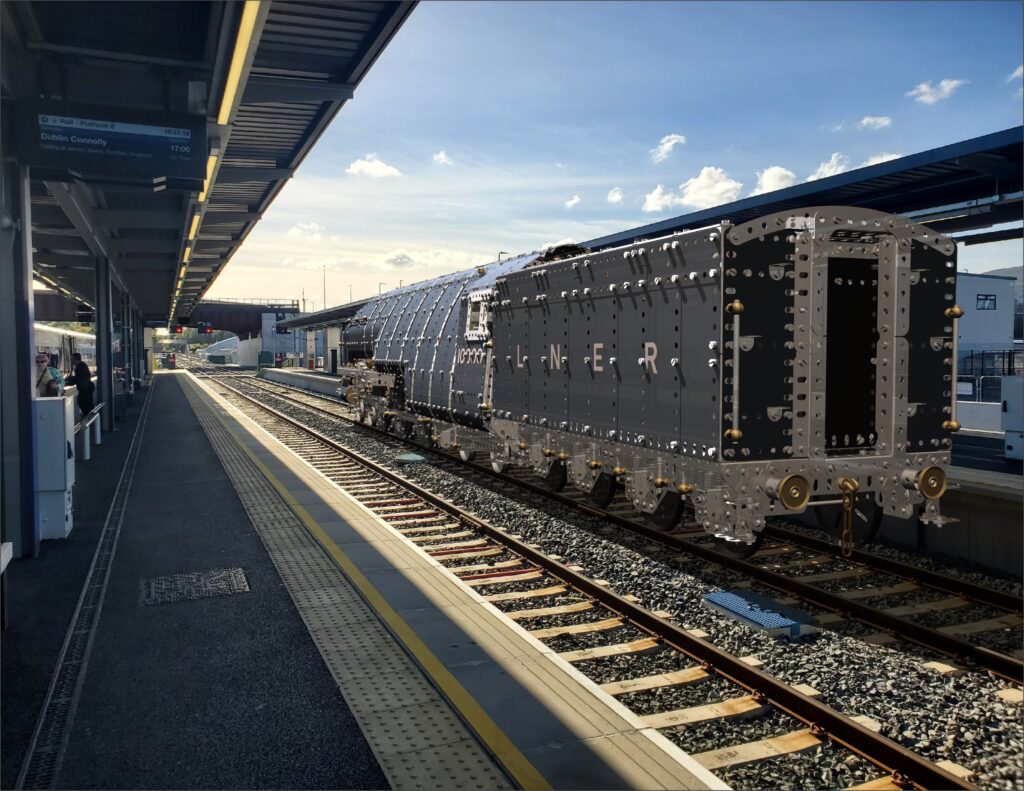 CAD render of Meccano 4-6-4 LNER Class W1 No 10000 steam locomotive