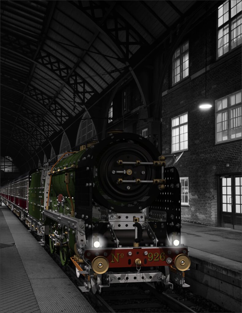 CAD render of Meccano 4-4-0 No 926 Repton steam locomotive