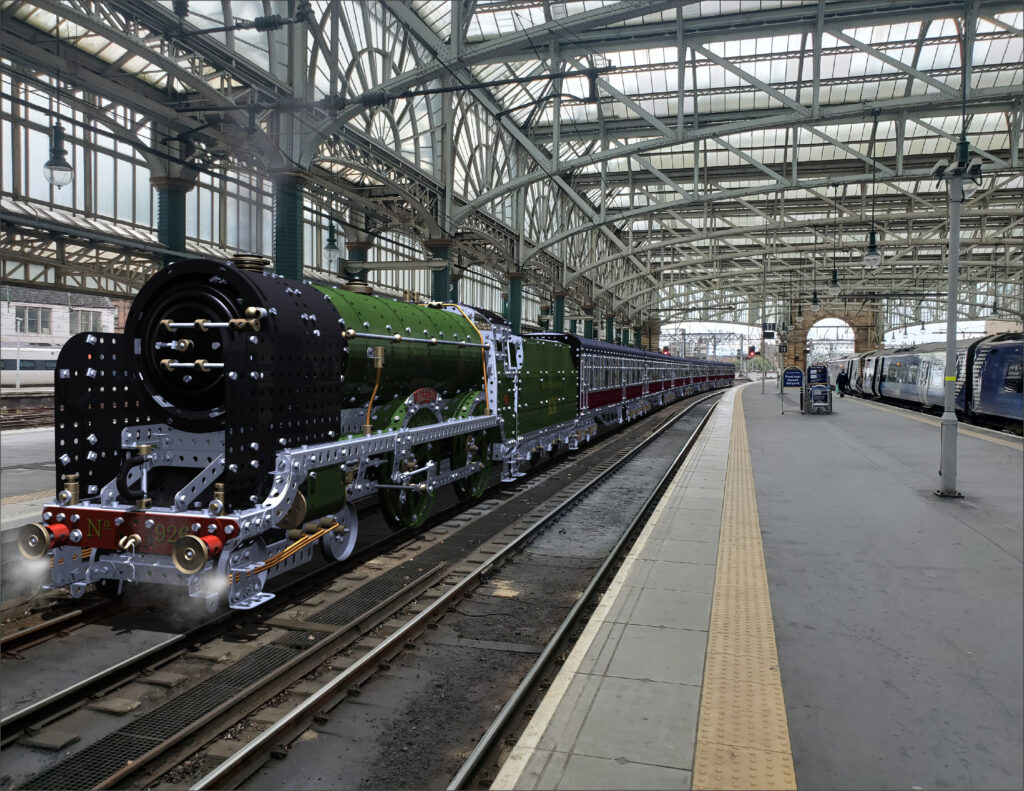 CAD render of Meccano 4-4-0 No 926 Repton steam locomotive