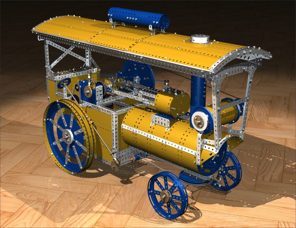 CAD render of Meccano showman's traction engine