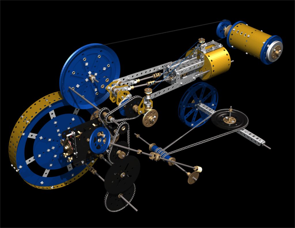 CAD render of Meccano showman's traction engine