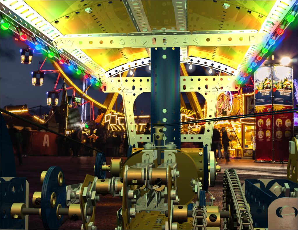 CAD render of Meccano showman's traction engine