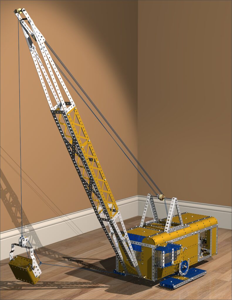 CAD render of Meccano giant walking dragline excavator