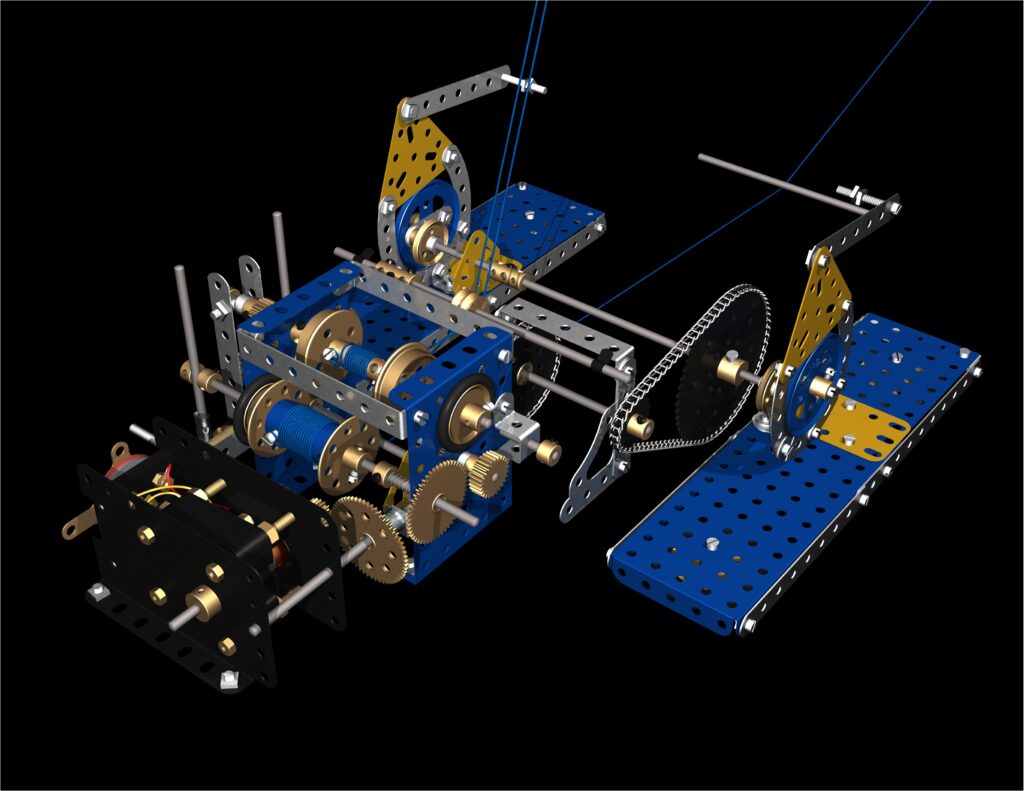 CAD render of Meccano giant walking dragline excavator