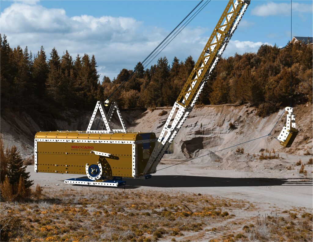 CAD render of Meccano giant walking dragline excavator