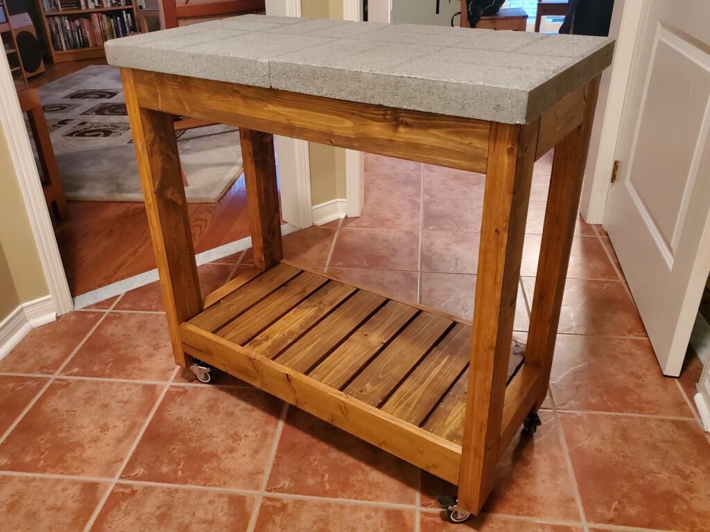 Photo of pizza oven table